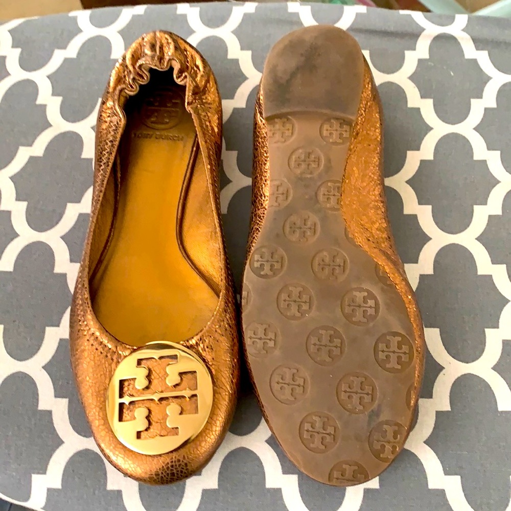 Gold Tory Burch flats